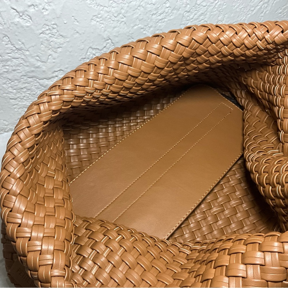 Large Woven Tote Bag – Chic Vegan Leather Braided Handbag with Top Handle - Picture 7 of 9
